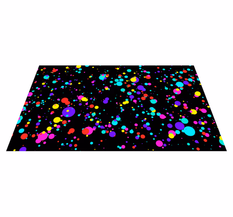 Alfombra vinílica geométrica de patrón burbujas coloridas - TenVinilo