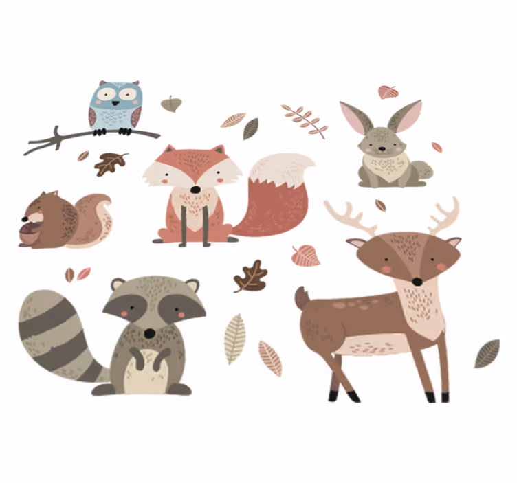 Alfombra vinílica infantil animales de otoño - TenVinilo