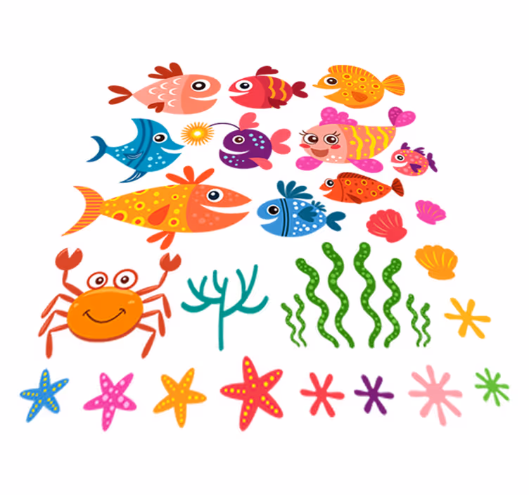 Alfombra vinílica infantil peces de colores - TenVinilo
