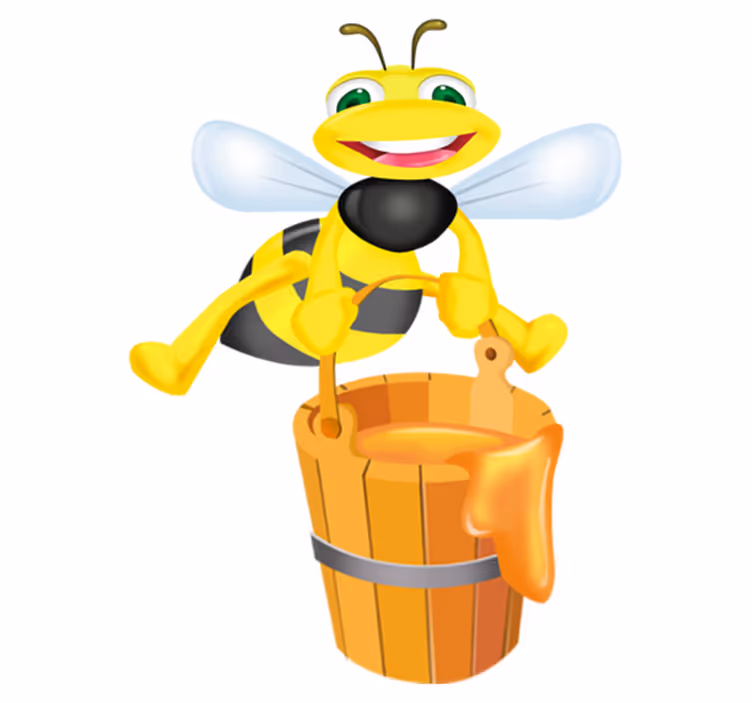 Alfombra vinílica infantil abeja en cubo de miel - TenVinilo