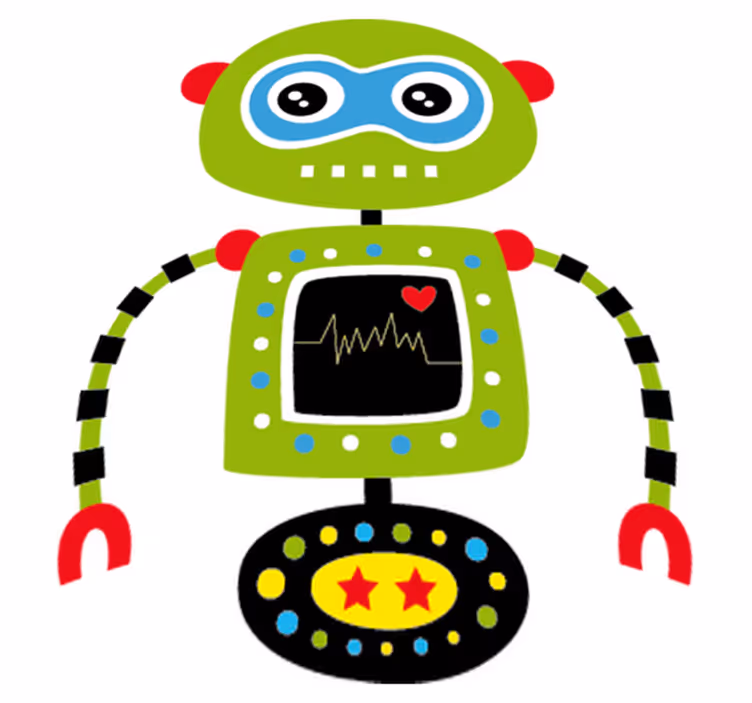 Alfombra vinílica infantil robot verde - TenVinilo