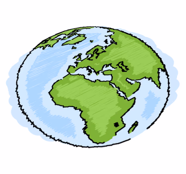 Alfombra vinílica infantil mapa del mundo verde y azul - TenVinilo