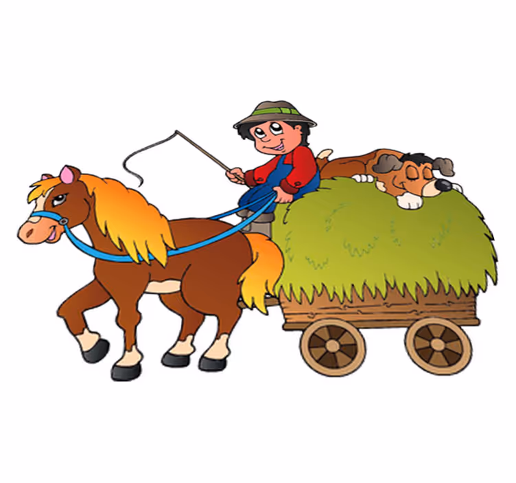 Alfombra vinílica infantil caballo balancín con carrito - TenVinilo