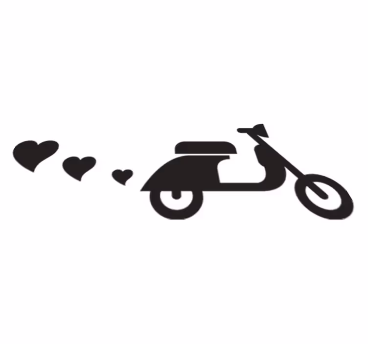 Alfombra vinílica dormitorio moto y corazones - TenVinilo