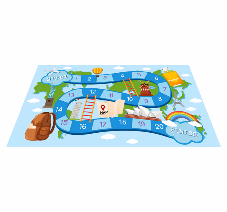 Alfombra vinílica juegos alrededor del mundo - TenVinilo