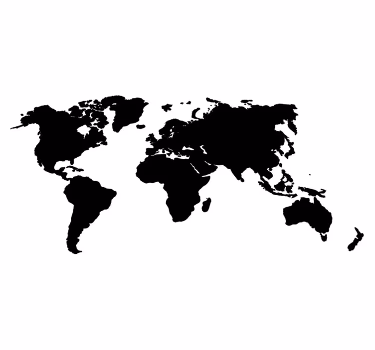 Alfombra vinílica mapamundi mapa mundial en un color - TenVinilo