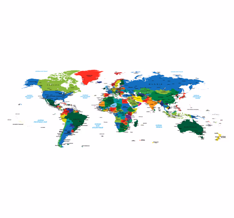 Alfombra vinílica mapamundi carte du monde - TenVinilo