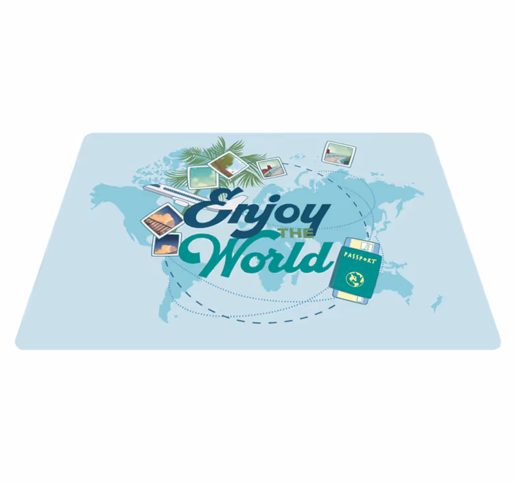 Alfombra vinílica mapamundi disfruta del mundo - TenVinilo