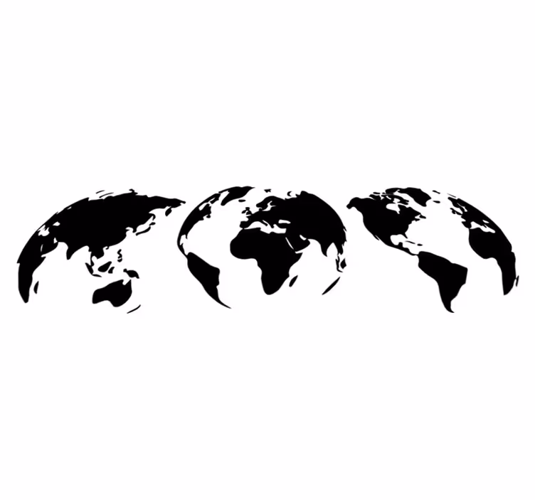 Alfombra vinílica mapamundi 3 mapas de la tierra - TenVinilo