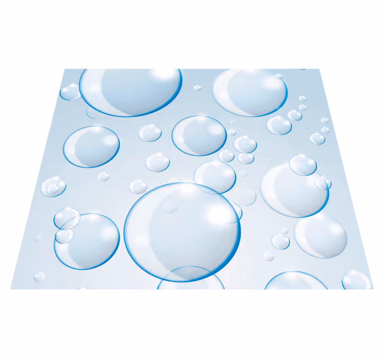 Alfombra vinílica baño motivo de burbujas esféricas - TenVinilo