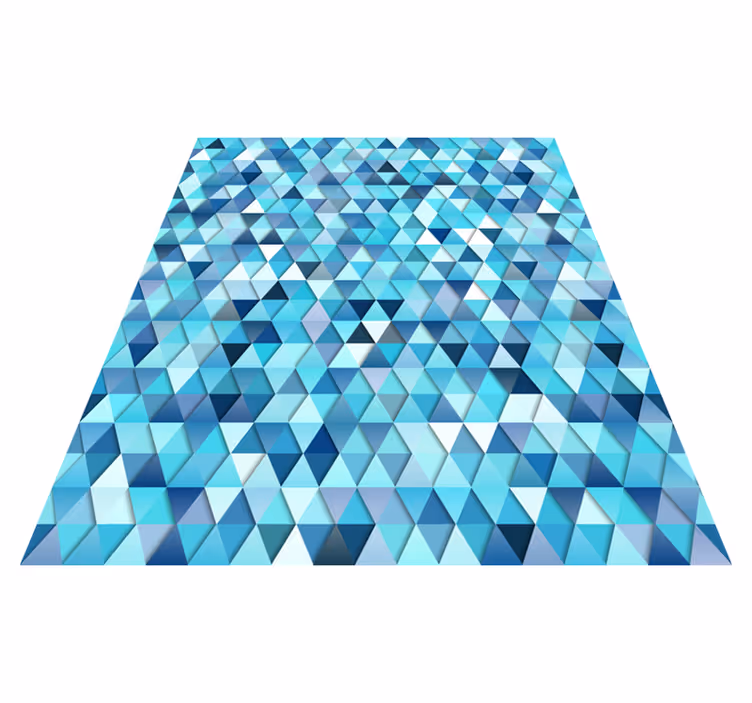 Alfombra vinílica baño azul abstracto geométrico - TenVinilo