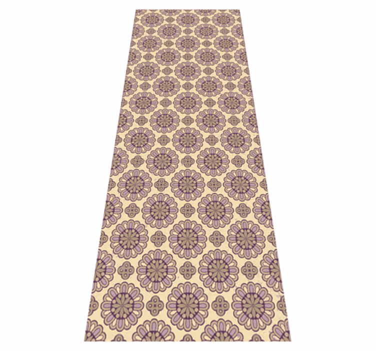 Alfombra vinílica baño mandala étnico morado - TenVinilo