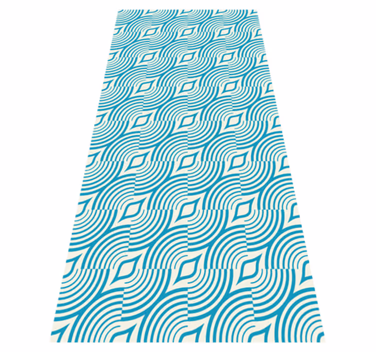 Alfombra vinílica baño líneas azules marinas - TenVinilo