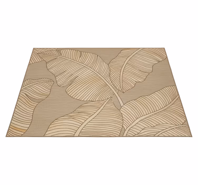 Alfombras vinílicas diseño hojas grandes beige - TenVinilo