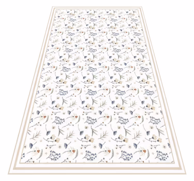 Alfombras vinílicas patrón de flores minimalista - TenVinilo