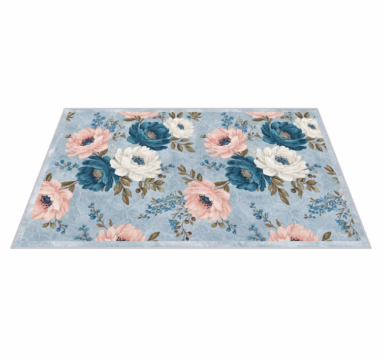 Alfombras vinílicas por metros patrón floral colorido - TenVinilo