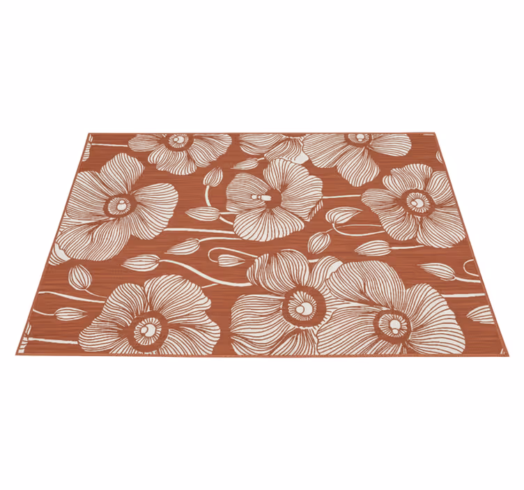 Alfombra exterior diseño floral rojo - TenVinilo