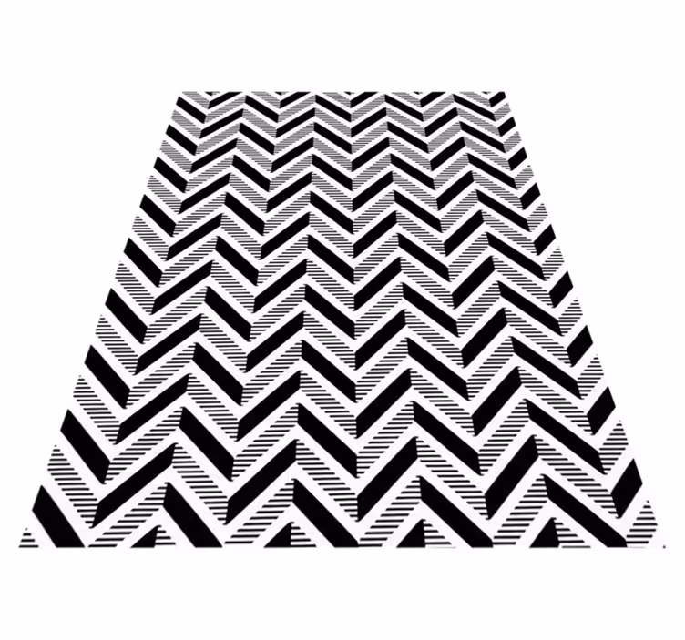 Alfombra vinílica geometría en blanco y negro - TenVinilo