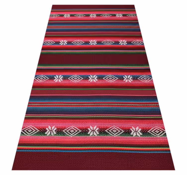 Alfombra vinílica diseño retro rojo - TenVinilo