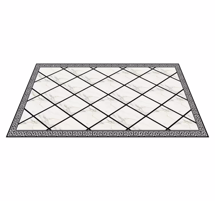 Alfombra vinílica mármol blanco y negro - TenVinilo
