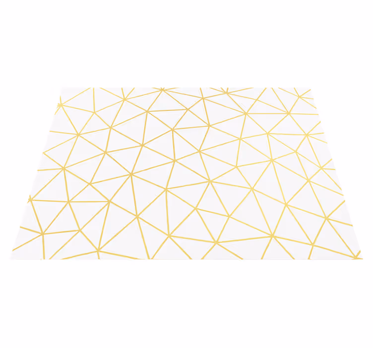 Alfombra vinílica geométrica prisma mosaico dorado - TenVinilo