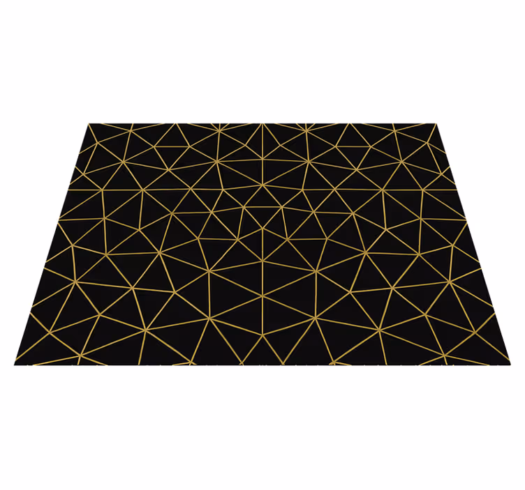 Alfombra vinílica geométrica red geométrica dorada nocturna - TenVinilo