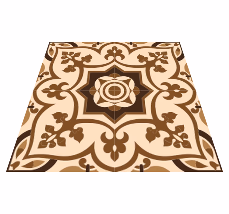 Alfombra vinílica baño patrón de azulejos marrones - TenVinilo
