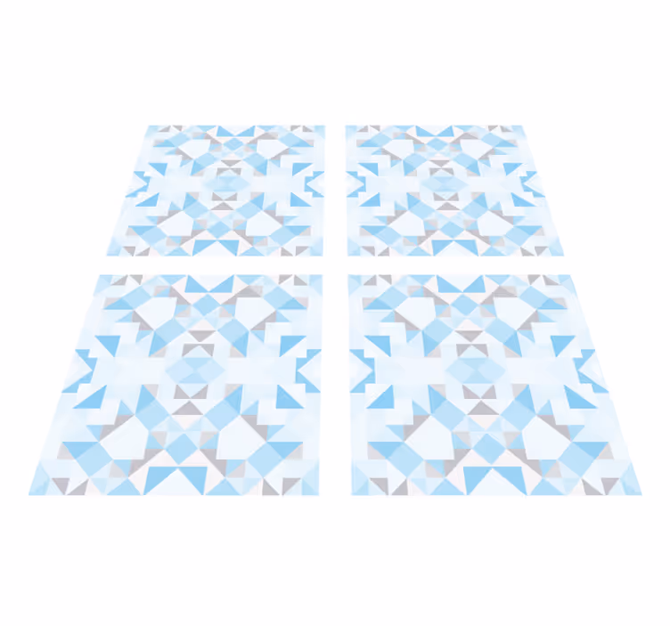 Alfombra vinílica baño pegatinas azulejos vintage gris azul - TenVinilo