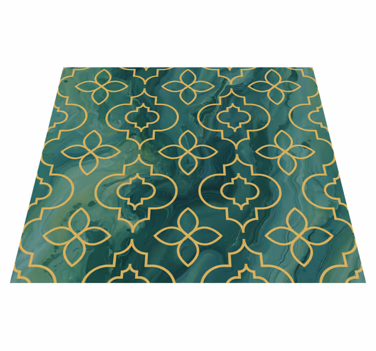 Alfombra vinílica baño turquesa - TenVinilo