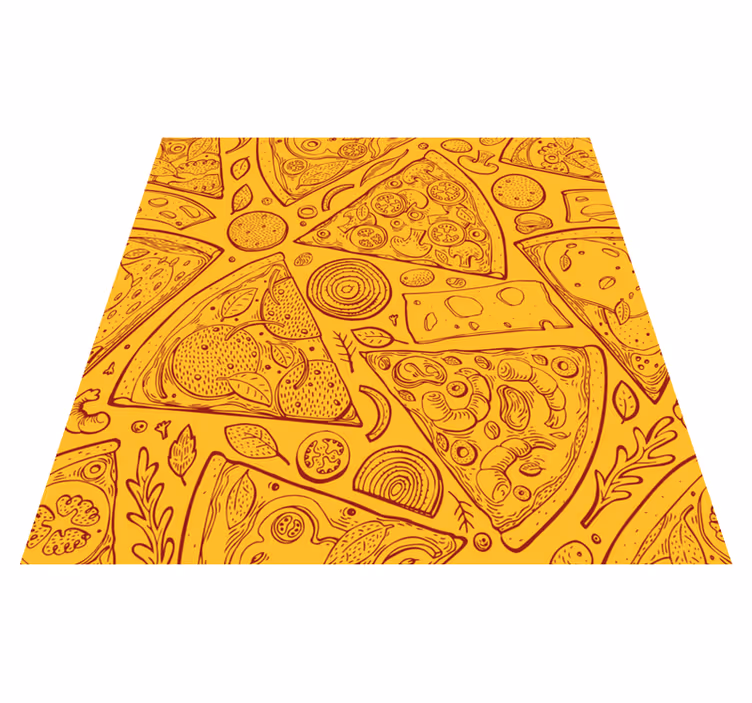 Alfombra vinílica cocina iconos de comida italiana - TenVinilo