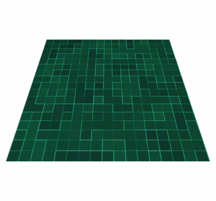 Alfombra vinílica cocina mosaico verde brillante - TenVinilo