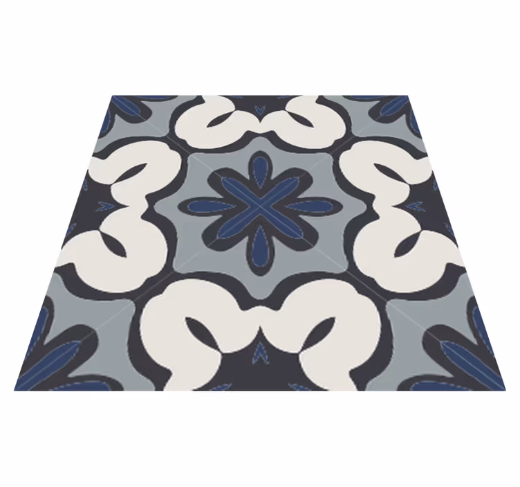 Alfombra vinílica cocina estilo hidráulico azul gracia - TenVinilo