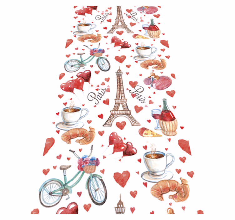 Alfombra vinílica cocina amor parís - TenVinilo