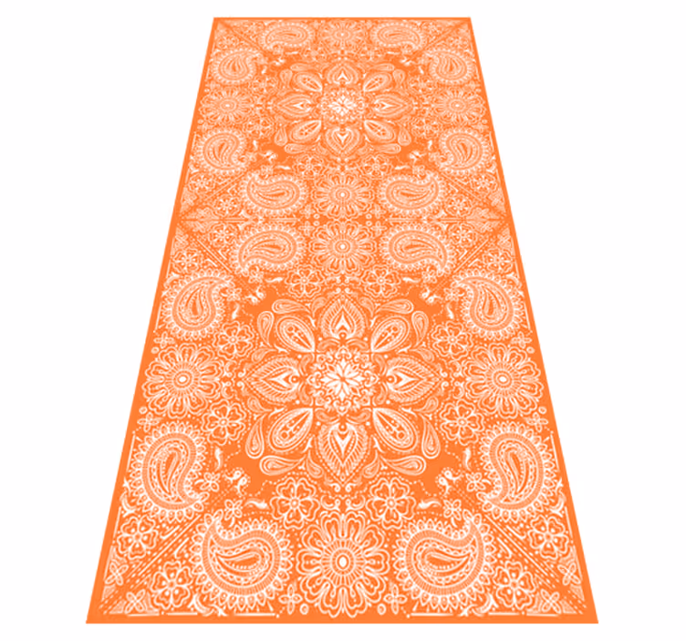 Alfombra vinílica cocina azulejo paisley nevera - TenVinilo