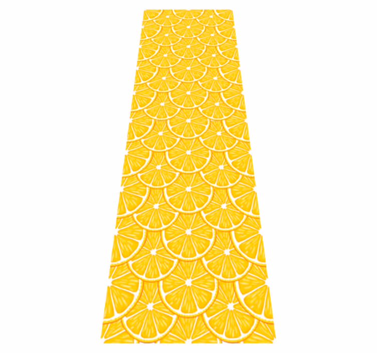 Alfombra vinílica cocina patrón naranja nevera - TenVinilo