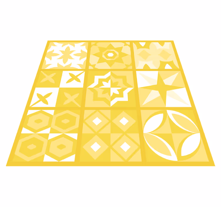 Alfombra vinílica cocina amarillo iluminante - TenVinilo