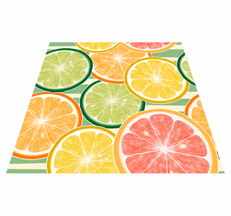 Alfombra vinílica cocina stickers de cítricos - TenVinilo