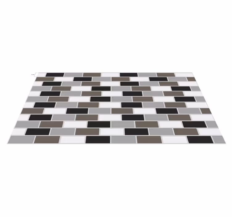 Alfombra vinílica cocina bordura de azulejos gris - TenVinilo