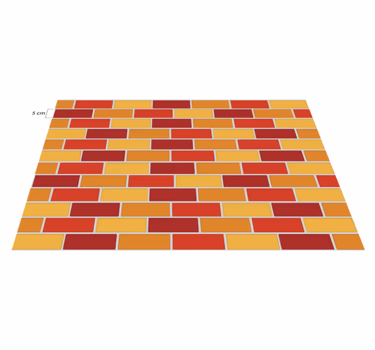 Alfombra vinílica cocina ladrillos en tonos cálidos - TenVinilo