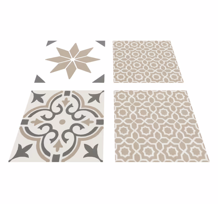Alfombra vinílica cocina mosaico marroquí arenoso - TenVinilo