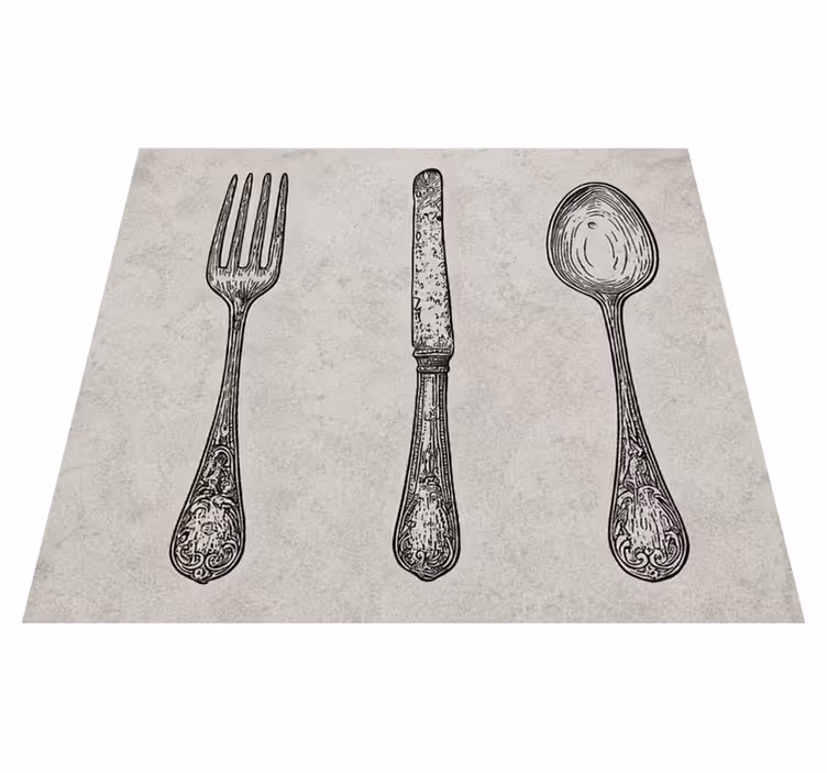 Alfombra vinílica cocina cortadores grises - TenVinilo