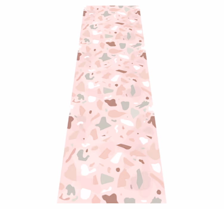Alfombra vinílica cocina diseño terrazzo en tonos rosas - TenVinilo