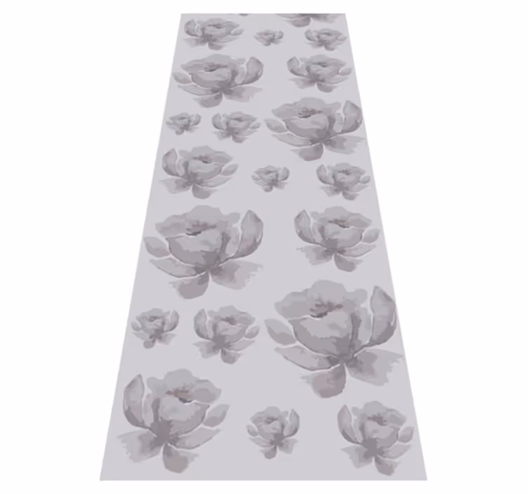 Alfombra vinílica dormitorio patrón floral gris 80's - TenVinilo