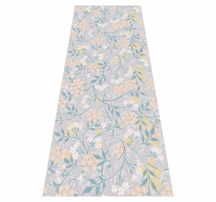 Alfombra vinílica dormitorio patrón floral elegante 80's - TenVinilo