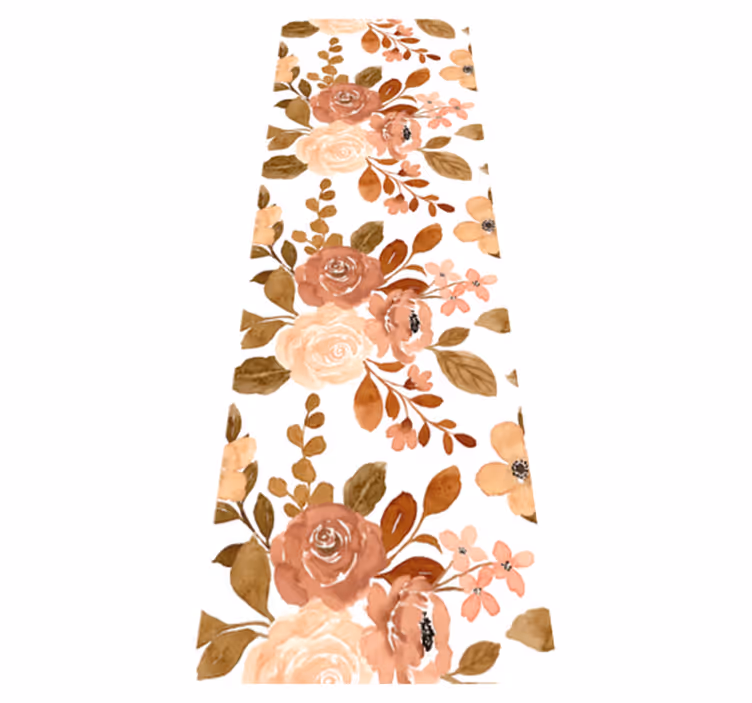 Alfombra vinílica dormitorio flores rosas pastel elegantes - TenVinilo