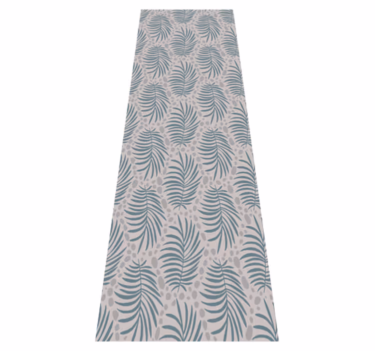 Alfombra vinílica dormitorio patrón hamptons tropical azul - TenVinilo