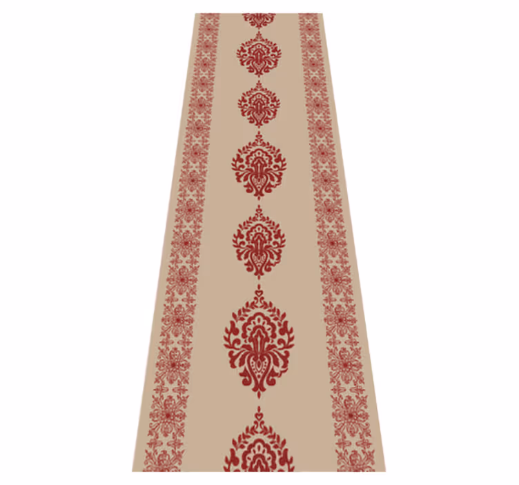 Alfombra vinílica dormitorio estampado floral beige - TenVinilo