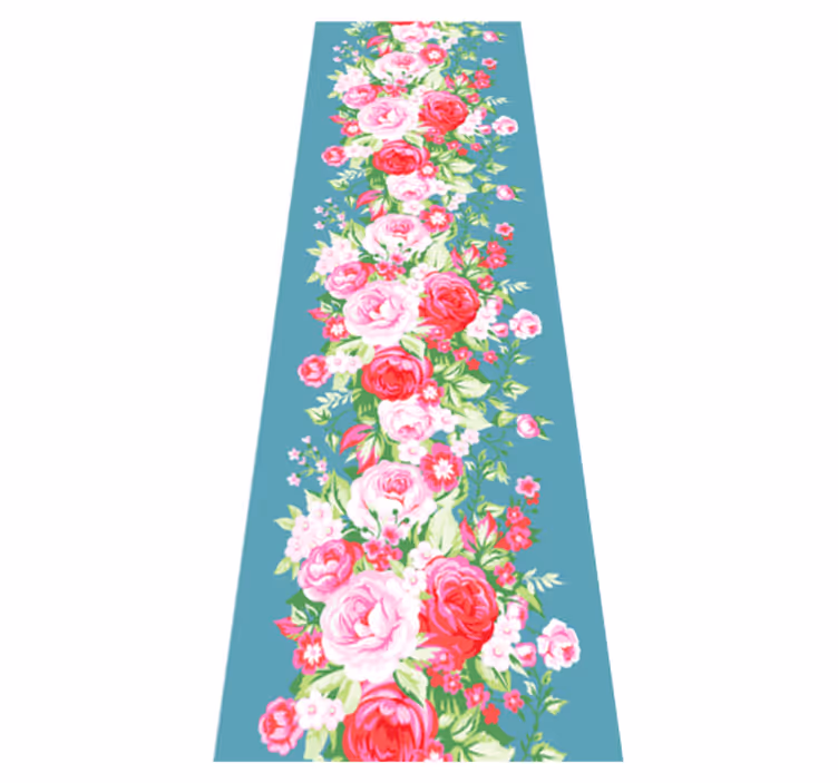 Alfombra vinílica dormitorio patrón turquesa shabby chic - TenVinilo