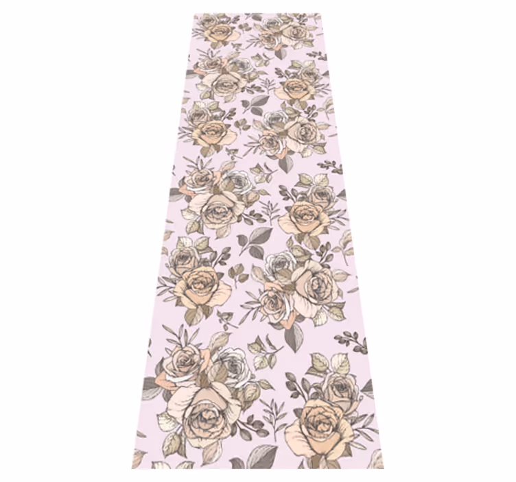 Alfombra vinílica dormitorio fondo rosa shabby chic - TenVinilo