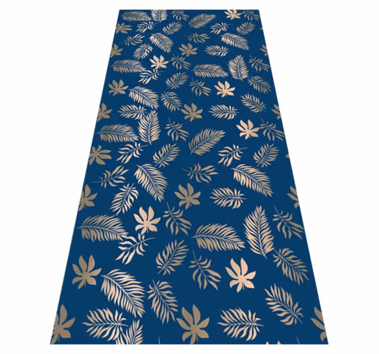 Alfombra vinílica dormitorio diseño flor azul africano - TenVinilo